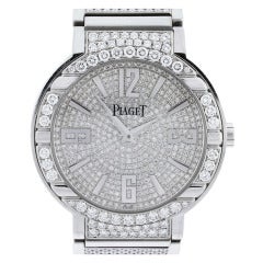 Piaget White Gold and Diamond Automatic Polo Wristwatch