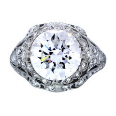 GIA Certified 3.80 carat Round diamond Engagement Ring