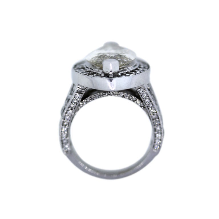 Women's 7.20 Carat Marquise Diamond White Gold Engagement Ring