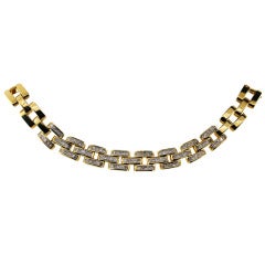 Princess Cut Diamond Yellow Gold Link Necklace