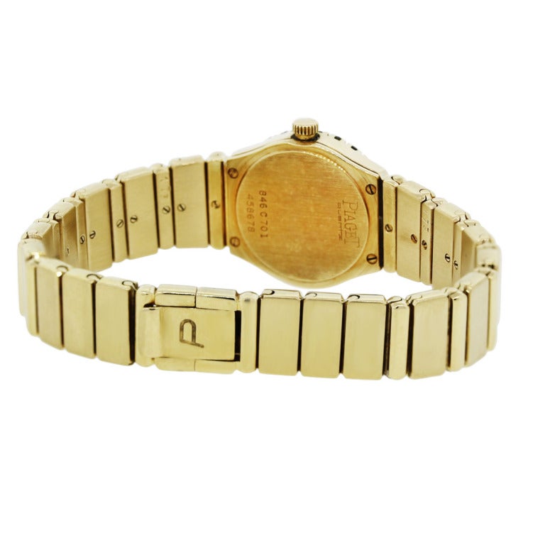 Women's Piaget Lady's Yellow Gold and Diamond Polo Mini Bracelet Watch