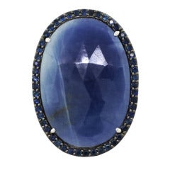 26.69 Carat Oval Sapphire White Gold Right Hand Ring