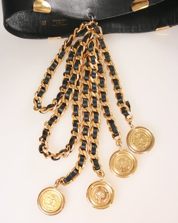 CHANEL Leather Belt Chains and Coins For Sale at 1stDibs