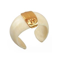 CHANEL Ivory Resin Cuff