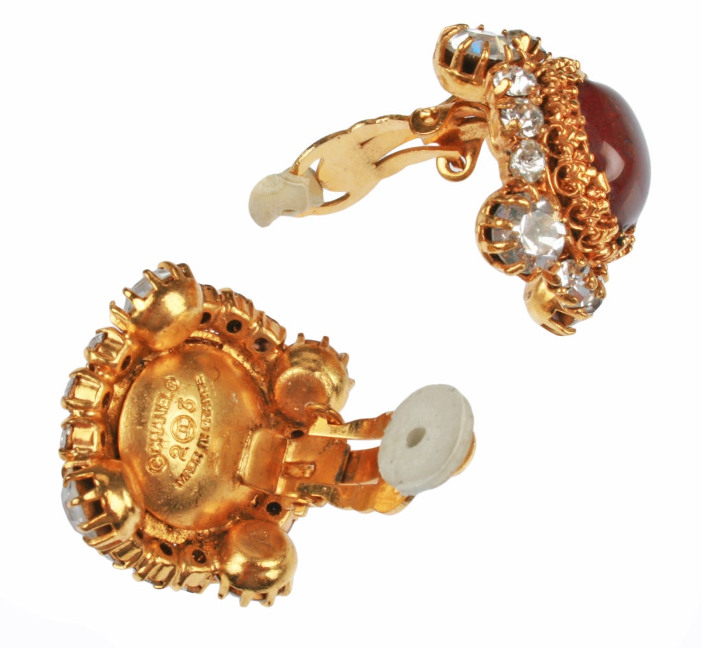Women's CHANEL Poured Glass Cabochon Earrings