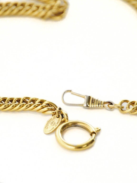 Gold Chanel Chain Necklace with Iconic Quilted Purse Pendant 4