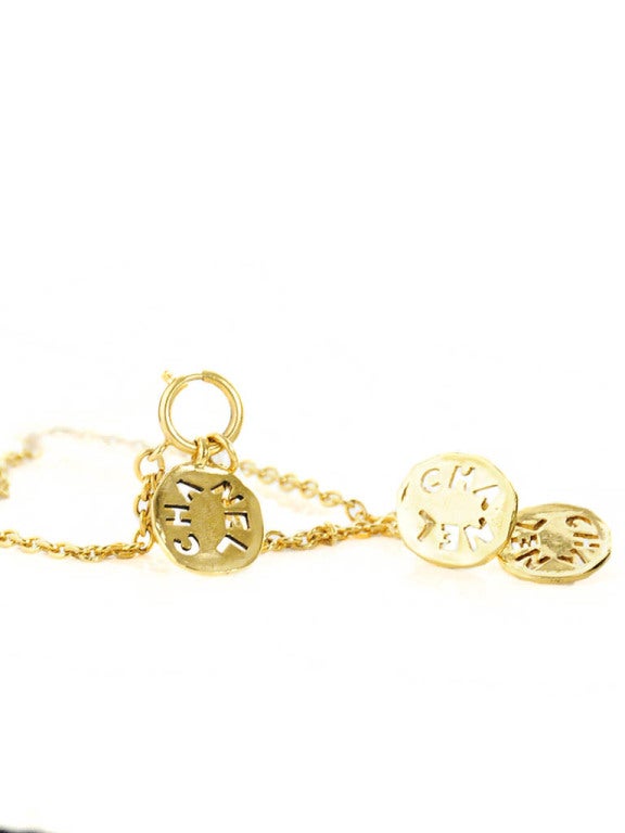Gold Industrial Style Chanel Necklace and Clip-on Earring Set 3