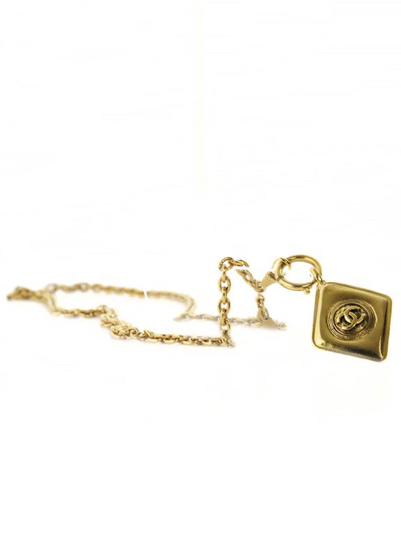 Chanel Logo Pendant Necklace at 1stdibs