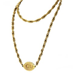 Chanel Gold Tone Chain with Oval CC logo plaque