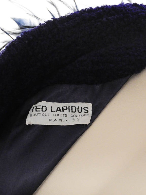 Ted Lapidus Haute Couture Lamb's Wool Ostrich Feather Coat In Excellent Condition For Sale In Boca Raton, FL