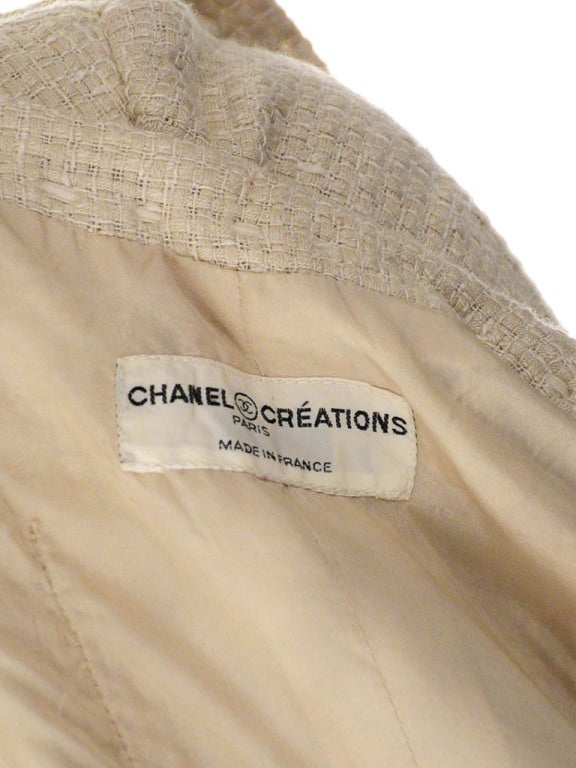 Vintage Chanel Creations Ivory Tweed Evening Jacket 5