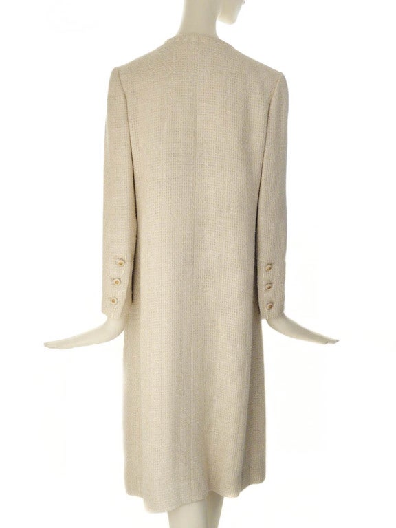 Vintage Chanel Creations Ivory Tweed Evening Jacket In Excellent Condition In Boca Raton, FL