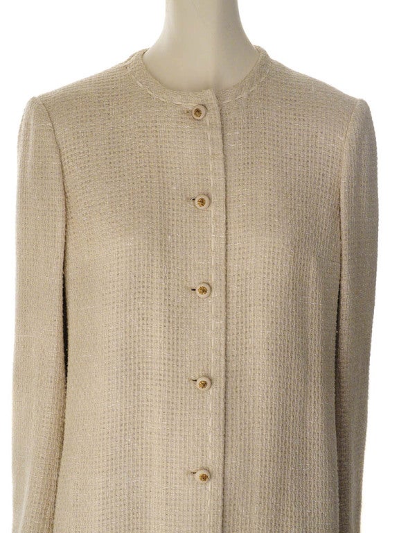 Vintage Chanel Creations Ivory Tweed Evening Jacket 2