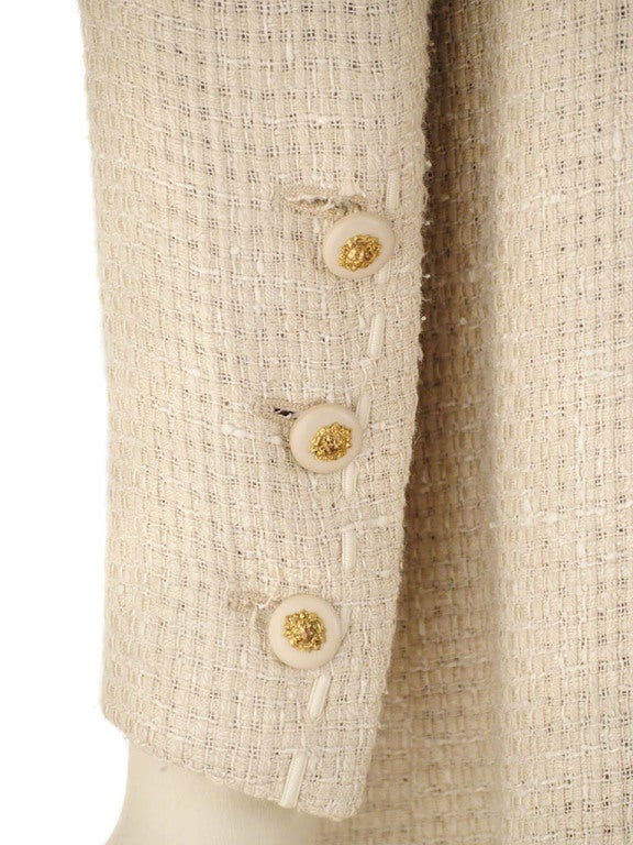 Vintage Chanel Creations Ivory Tweed Evening Jacket 4