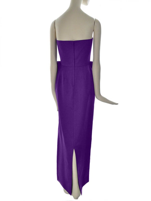 Vintage Victor Costa for Sakowitz Violet Strapless Evening Gown at 1stDibs