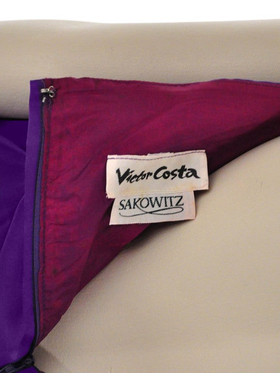 Vintage Victor Costa  for Sakowitz Violet Strapless Evening Gown 3