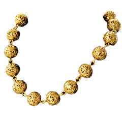 Vintage Chanel Ornate Necklace with Logo Clasp