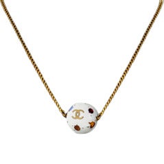 Vintage Chanel Necklace with Ceramic Ball Pendant