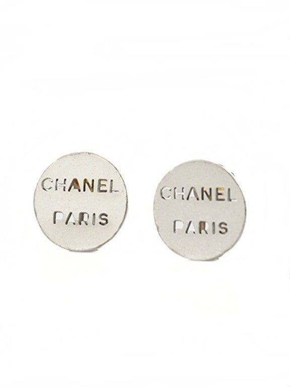 Chanel Industrial Style Clip-on Earrings In Good Condition For Sale In Boca Raton, FL