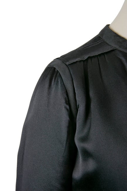 Courreges 2p. Jacket & Drawstring Pants Set-Black Silk In Excellent Condition In Boca Raton, FL
