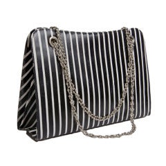 1960's Oscar de la Renta Purse Black and White Stripe RARE