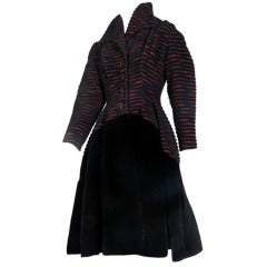 Saks 34th Street New York Fitted Velvet Skirt Coat