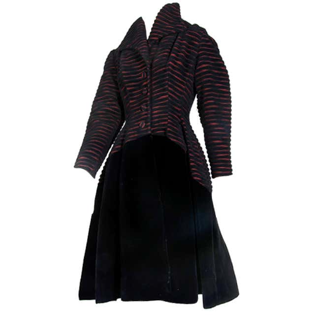 Saks 34th Street New York Fitted Velvet Skirt Coat at 1stDibs