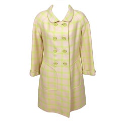 Courreges Window Pane Plaid Coat