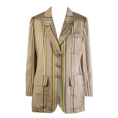 Hermes Striped Silk Blazer