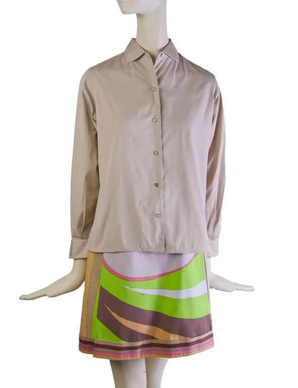 Brown  Emilio Pucci  1965 Three Piece Skirt Set Mint Condition For Sale