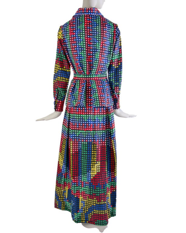 Women's Lanvin Paris Geometric Print 2pc Maxi Ensemble