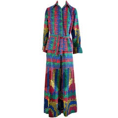 Lanvin Paris Geometric Print 2pc Maxi Ensemble Retro Lanvin Paris Geometric Print 2pc Maxi Ensemble