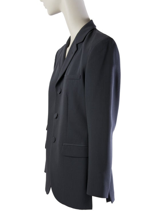Jean Paul Gaultier Classique Paris Gray Wool Blazer Size 8 In Excellent Condition For Sale In Boca Raton, FL