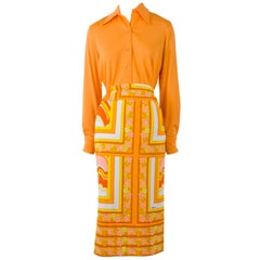 Vintage Mr. Dino Bodysuit 
Skirt Set - Daisy Print - 1960
s