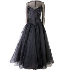 Vicky Tiel Couture Custom Made Black Evening Gown 