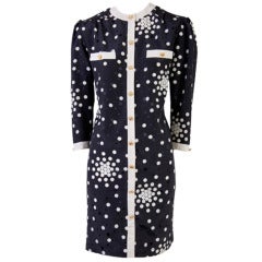 Adolpho Black with Creme Polka Dot Dress