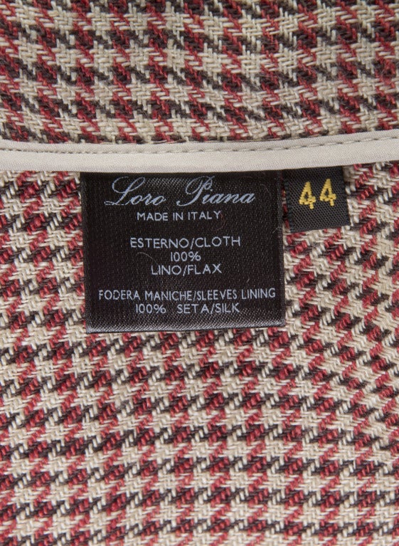 Loro Piana Houndstooth Blazer Size 42 or Size 44 Available 5