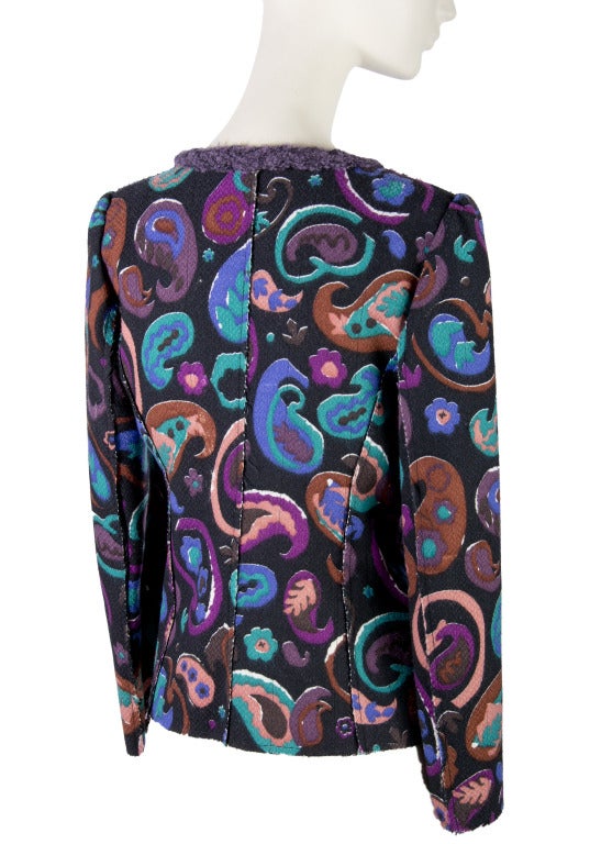 Missoni Black and Fun Print with Purple Detail Size 6 In New Condition In Boca Raton, FL