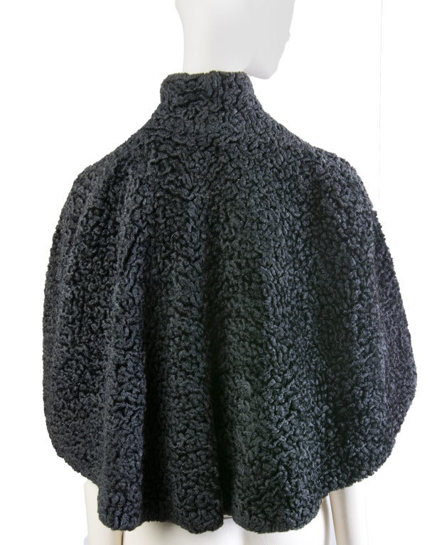 Vintage Black Russian Lamb Cape Wrap 1