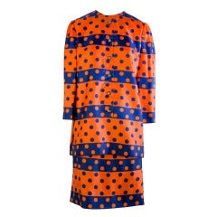 1960's Vintage Jeanne Lanvin Mod Skirt Suit Paris 1