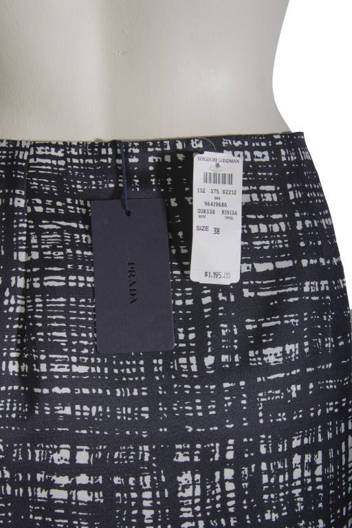 Prada Black & White Print Peplum Skirt with Matching Belt 1