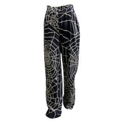 1990's Moschino Spider Web Velvet Pants Size 42