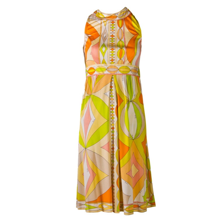  Emilio Pucci Vintage Halter Racer Back Dress   For Sale