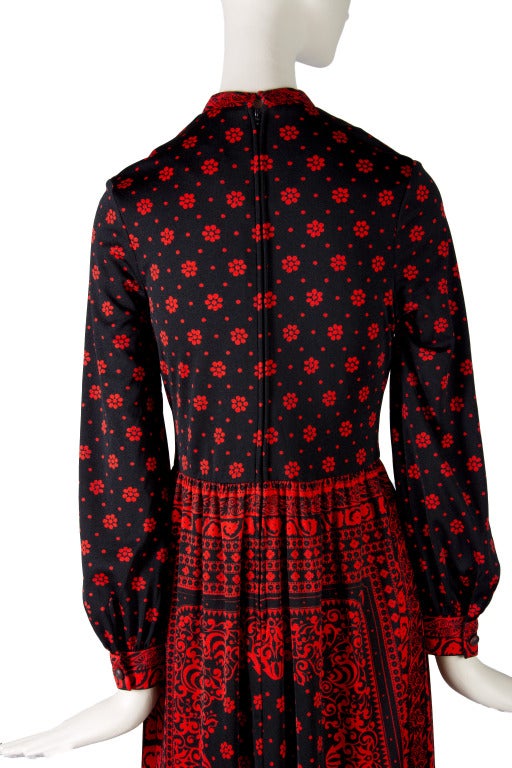 Women's Mr. Dino Black - Red Floral Print Maxi Dress 