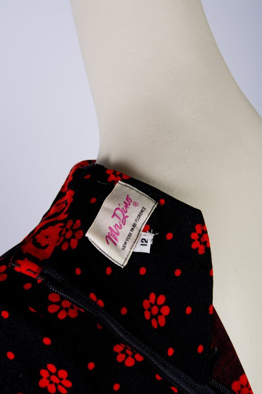 Mr. Dino Black - Red Floral Print Maxi Dress  1