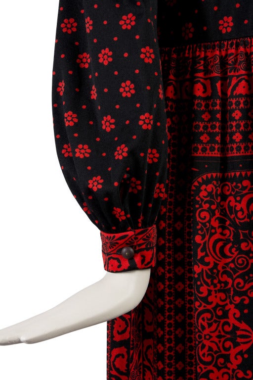 Mr. Dino Black - Red Floral Print Maxi Dress  2