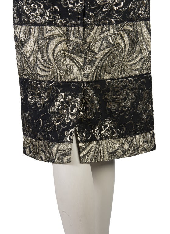 Women's Dolce & Gabbana Black & Gold Lame Skirt
