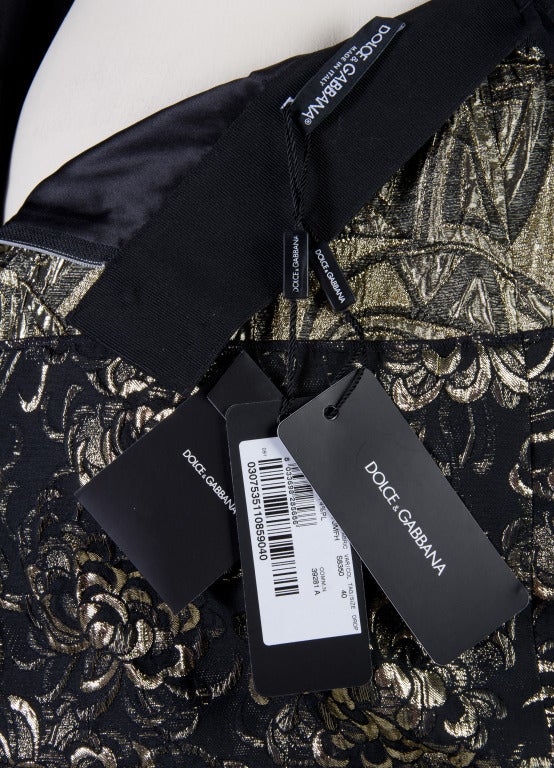 Dolce & Gabbana Black & Gold Lame Skirt 2