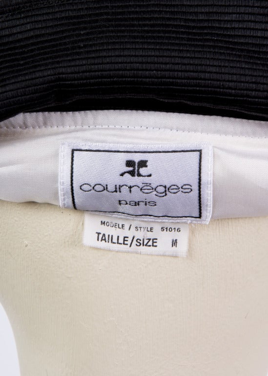 Courreges Ivory and Black Detail Sleeveless Top Size Medium 1