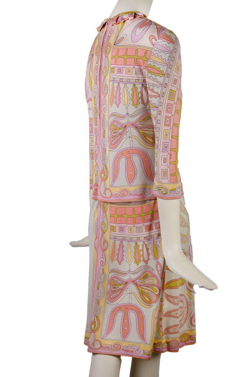 Women's Vintage Emilio Pucci Silk Shell Dress with Matching Top For Sale
